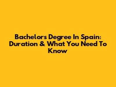 Bachelor's Degree In Spain: Duration & What You Need To Know