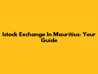 Istock Exchange In Mauritius: Your Guide