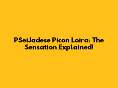 PSeiJadese Picon Loira: The Sensation Explained!